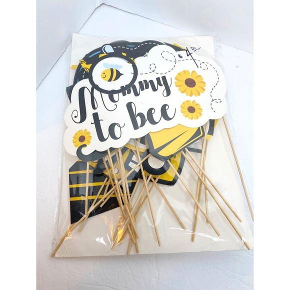 QTY=30: Bumblebee Photo Booth Props Kit, Honey Bee Baby Shower Party Decorations - Picture 1 of 4
